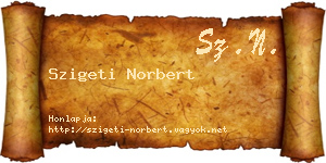 Szigeti Norbert névjegykártya