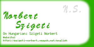 norbert szigeti business card